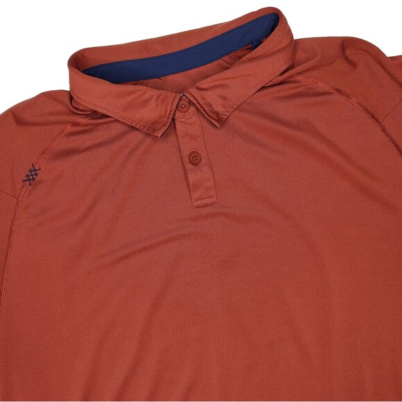 Rhone Delta Pique Polo Shirt Mens XXL 2XL Red Short Sleeve Stretch Commuter - Picture 1 of 8